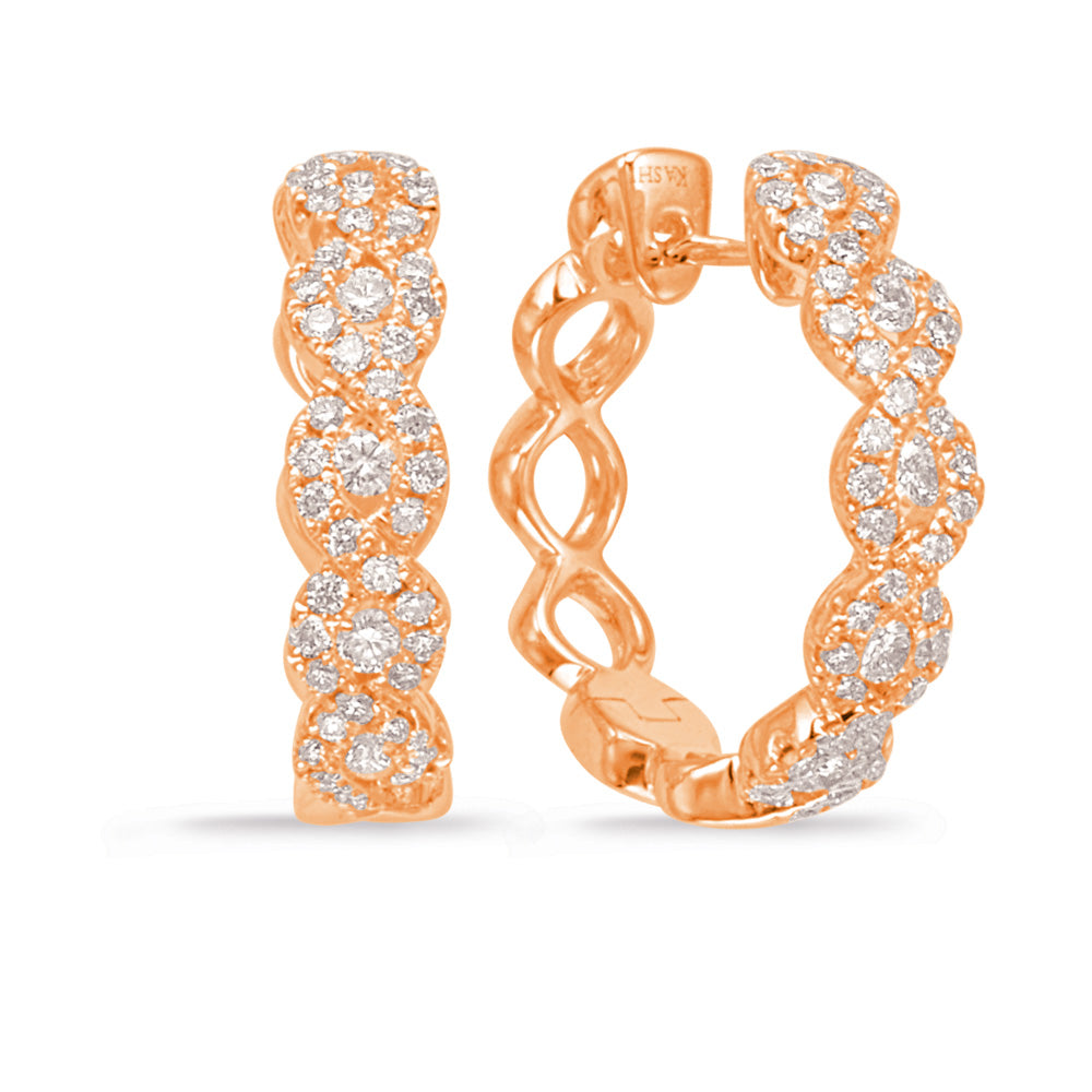 Rose Gold Diamond Hoop Earring