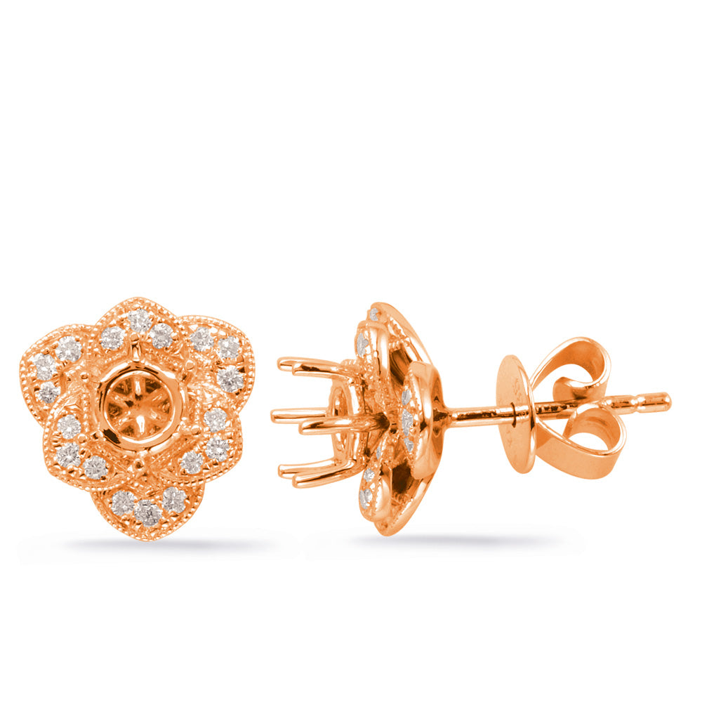 Rose Gold Diamond Earring for 1cttw