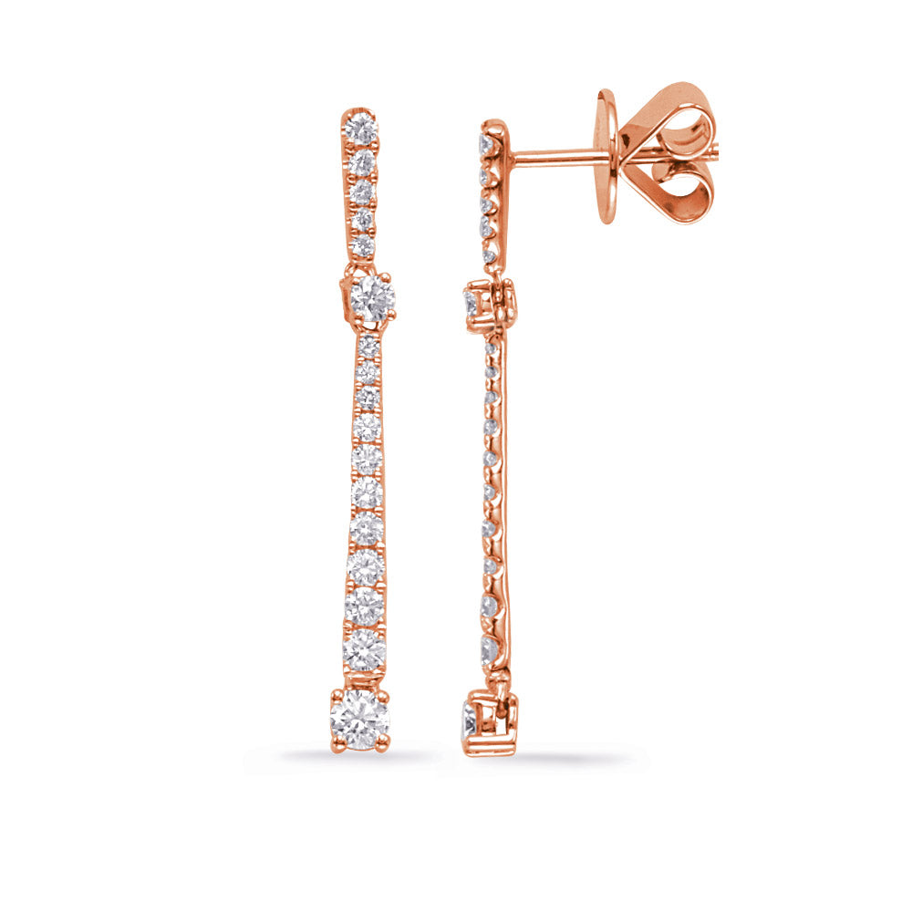 Rose Gold Diamond Fashion Earring