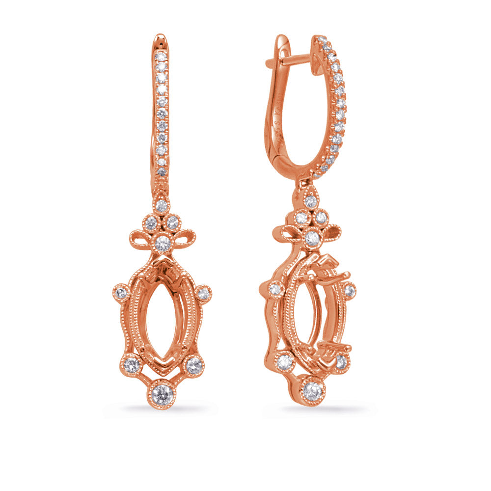 Rose Gold Diamond Earring 10x5mm