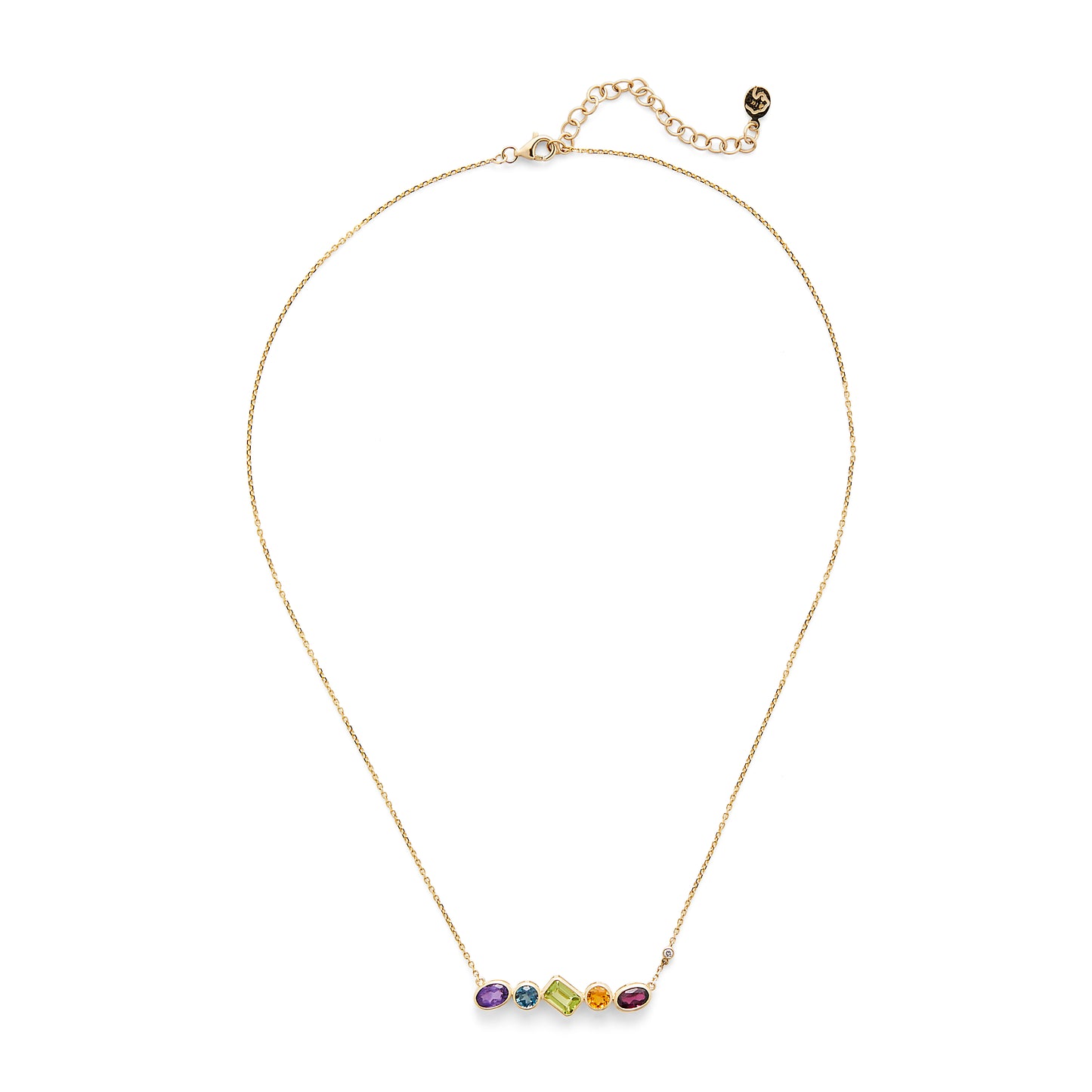 Effy 14K Yellow Gold Diamond, Amethyst, London Blue, Citrine, Rhodolite, Peridot Necklace