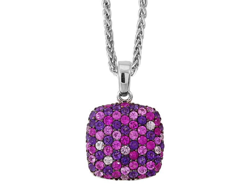 EFFY 925 STERLING SILVER MULTICOLOR SAPPHIRE AND RUBY PENDANT
