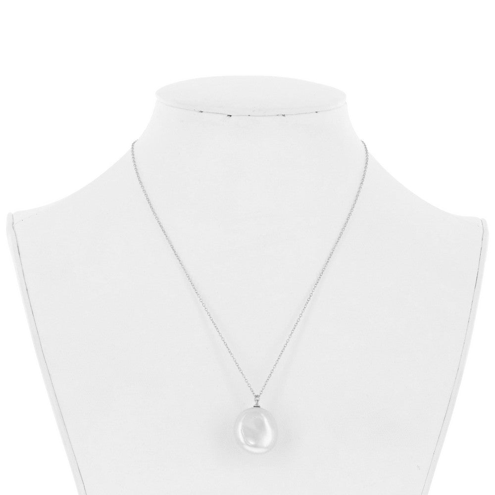 Sterling Silver Large Freshwater Baroque Pearl Necklace