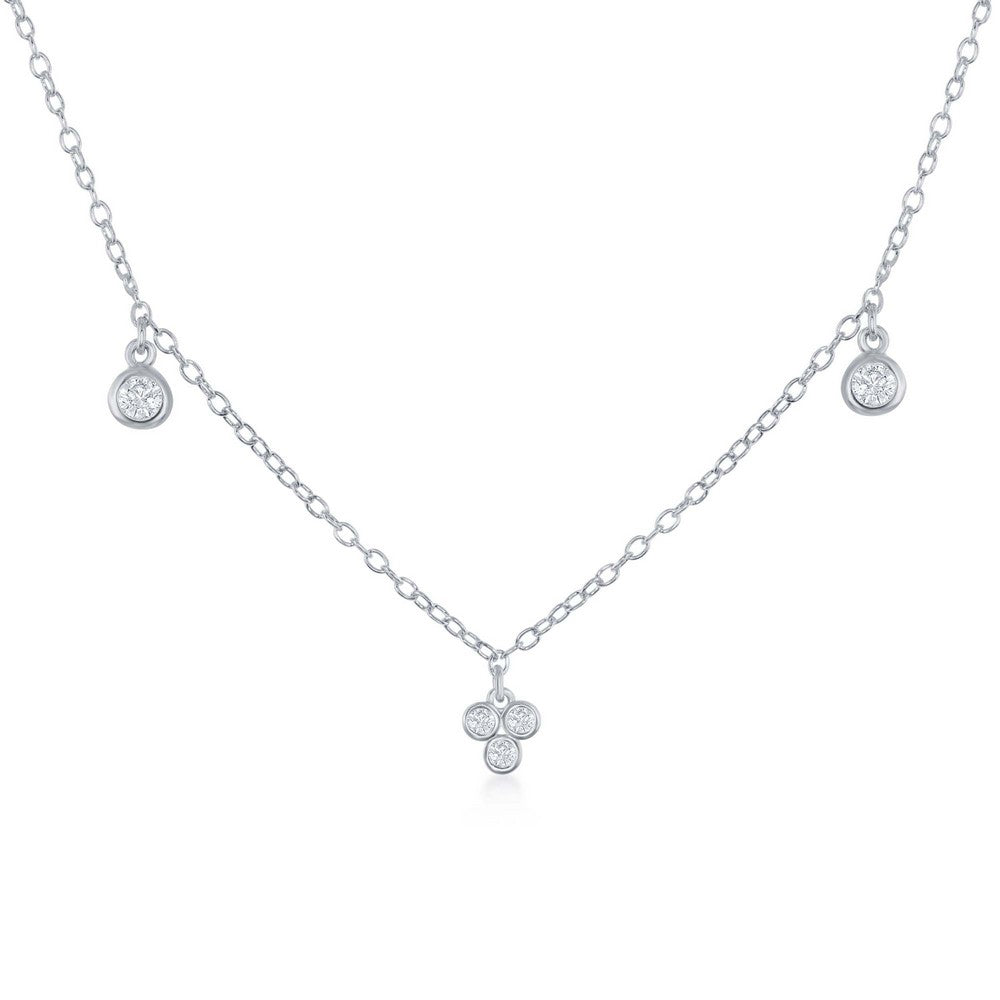 Sterling Silver Multi Bezel-Set CZ by the Yard Choker