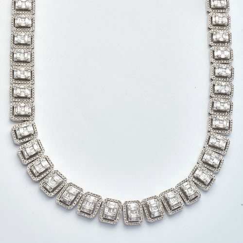 14KW 11.25CTW BAGUETTE DIAMOND SQUARE CLUSTER