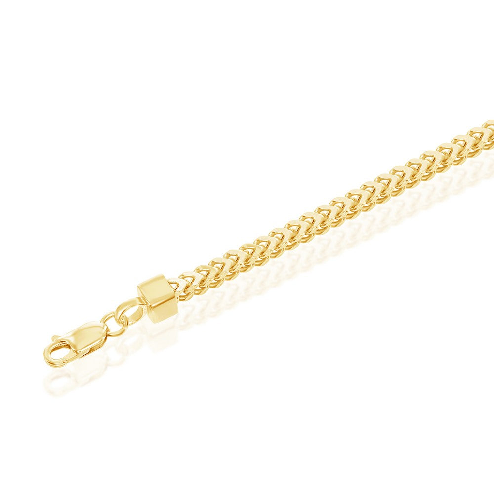 Sterling Silver 3mm Franco Chain (100 Gauge) - Gold Plated