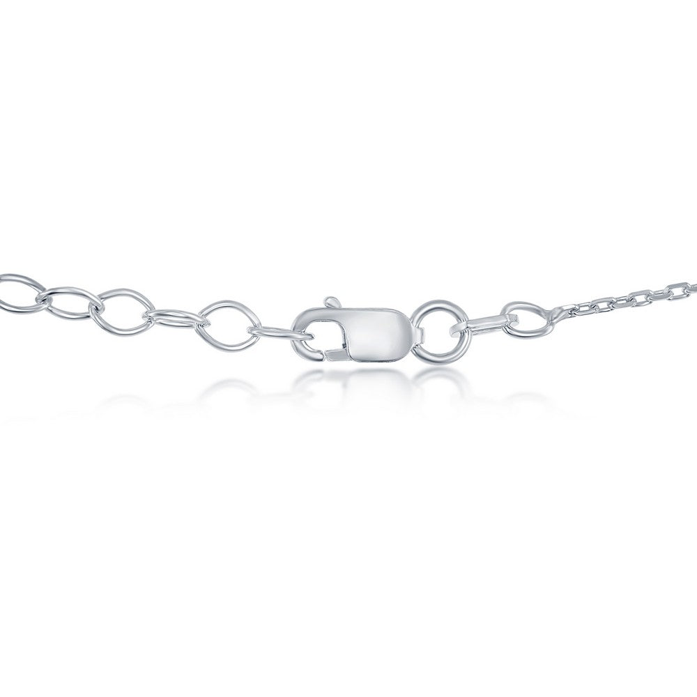 Sterling Silver 1.9mm Diamond-Cut Cable Chain - Rhodium Plated