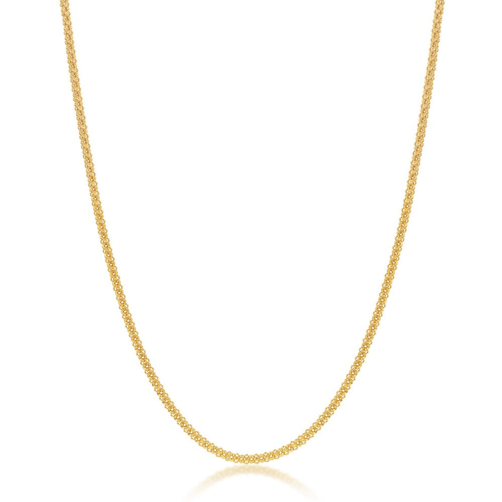 Sterling Silver 1.8mm Popcorn Chain - Gold Plated
