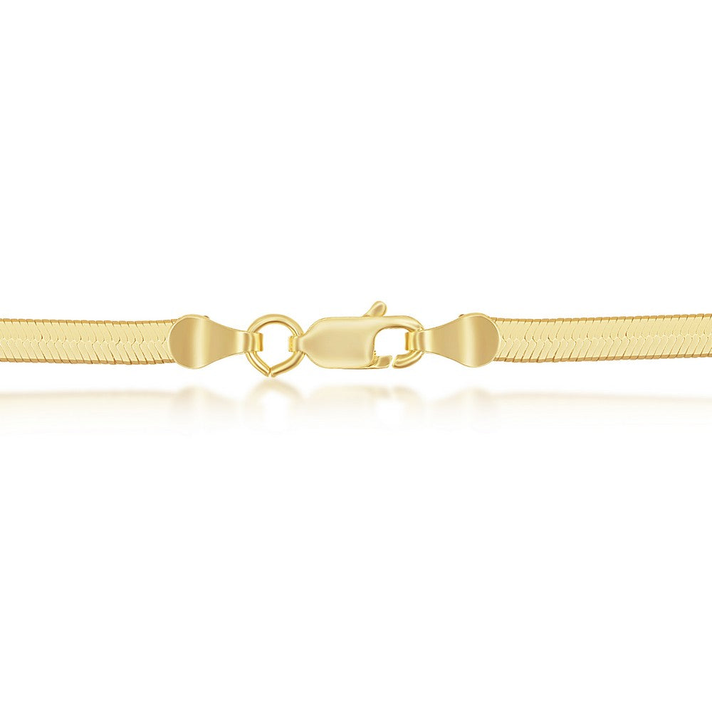 Sterling Silver 3mm Herringbone Chain - Gold Plated