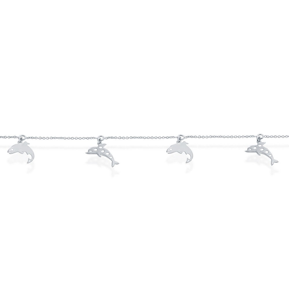 Sterling Silver Dolphin Anklet
