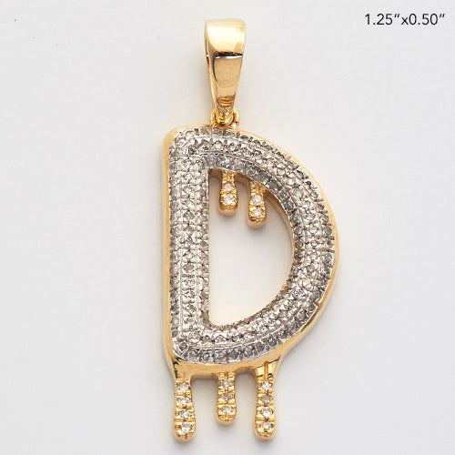 10KY 0.40CTW DIAMOND DRIPPING INITIAL PENDANT