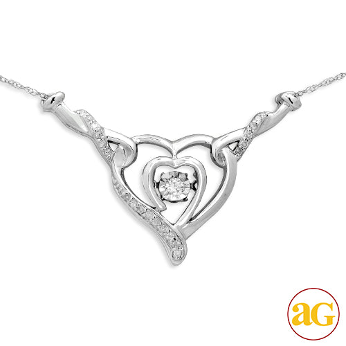 SS 0.20CTW DANCING DIAMOND HEART NECKLACE
