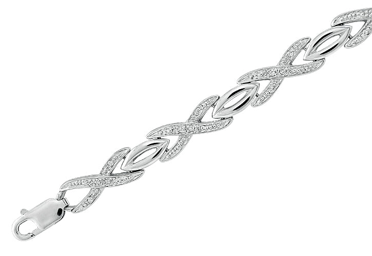 SS 0.20CTW DIAMOND FANCY X-BRACELET