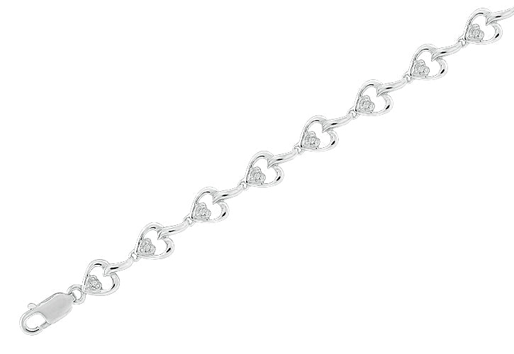 SS 0.10CTW DIAMOND FANCY HEART BRACELET