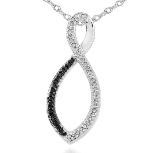 SS 0.25CTW BLACK DIA FANCY PENDANT