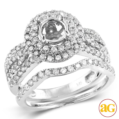 14KW 1.25CTW DIAMOND SEMI MOUNT BRIDAL SET