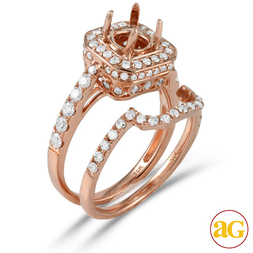14KR 1.00CTW DIAMOND SEMI MOUNT BRIDAL SET