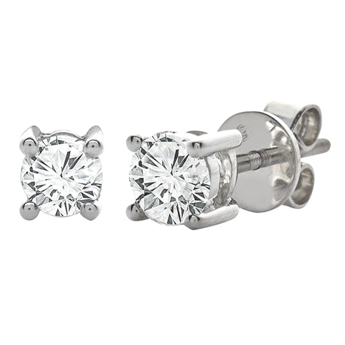 14KW 0.60CTW DIAMOND SINGLE STONE STUD EARRINGS