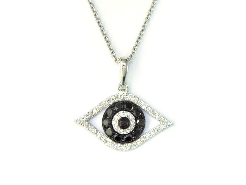 EFFY 14K WHITE GOLD DIAMOND,BLACK DIAMOND, PENDANT