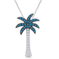 14K White Gold 1/4 Ct.Tw. Diamond Palm Tree Pendant