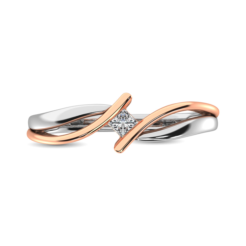 10K Two Tone Gold 1/10 Ct.Tw. Diamond Fashion Ring