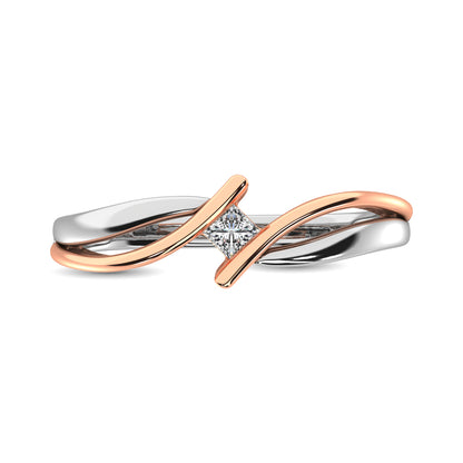 10K Two Tone Gold 1/10 Ct.Tw. Diamond Fashion Ring
