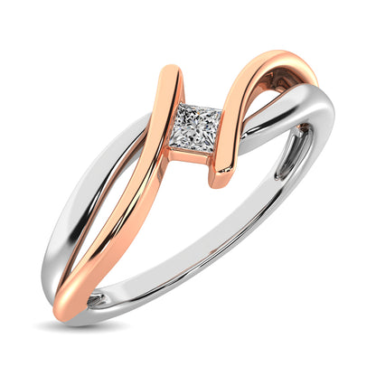 10K Two Tone Gold 1/10 Ct.Tw. Diamond Fashion Ring