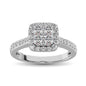 14K White Gold 9/10 Ct.Tw Diamond Engagement Ring