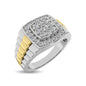 10K White Gold with Accent of 10K Yellow Gold 3/4 Ct.Tw. Diamond Men�s Fashion Ring
