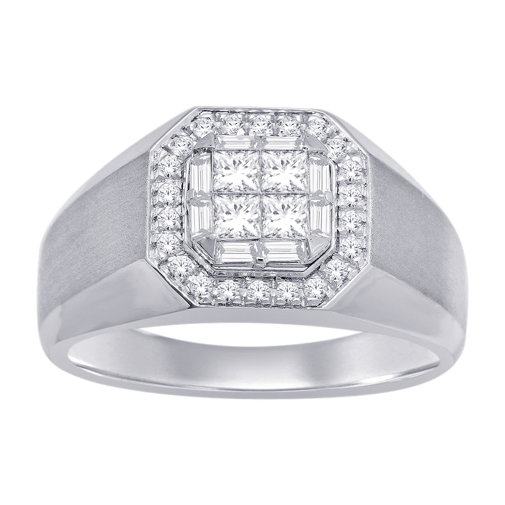 14K White Gold 3/4 Ct.Tw. Diamond Men�s Ring