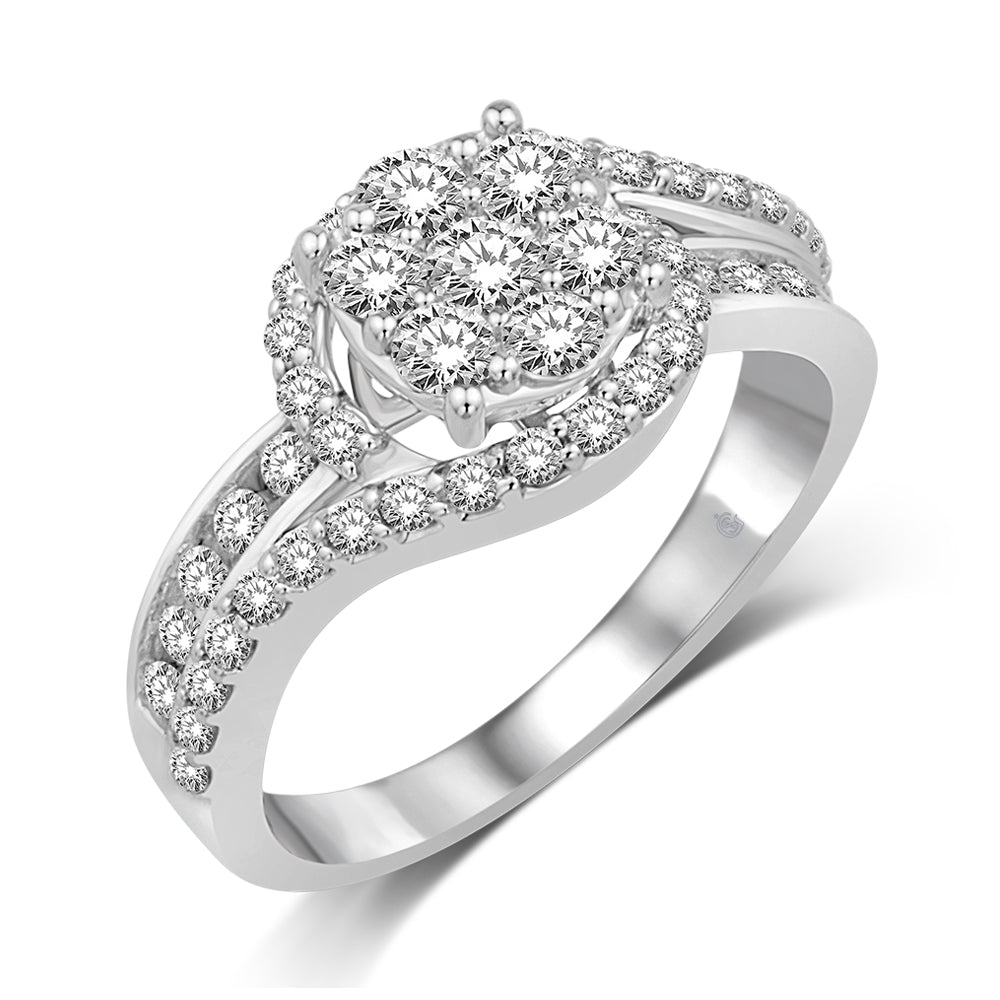 14K White Gold 1 1/10 Ct.Tw. Diamond Engagement Ring
