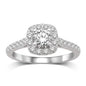 14K White Gold 9/10 Ct.Tw. Diamond Halo Engagement Ring