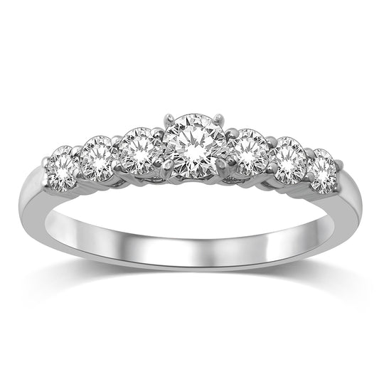 14K White Gold 1 Ct.Tw. Diamond Halo Engagement Ring