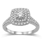14K White Gold 1 Ct.Tw. Diamond Halo Engagement Ring