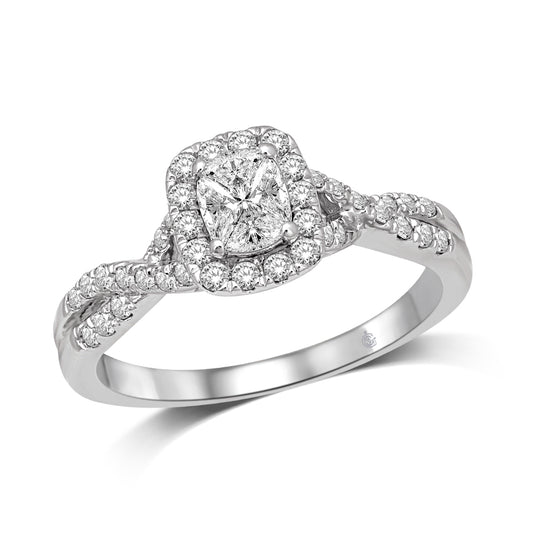 Lovecuts 14K White Gold 5/8 Ct.Tw. Diamond Engagement Ring
