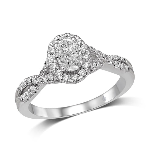 Lovecuts 14K White Gold 5/8 Ct.Tw. Diamond Engagement Ring