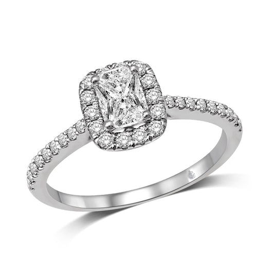 Lovecuts 14K White Gold 5/8 Ct.Tw. Diamond Engagement Ring