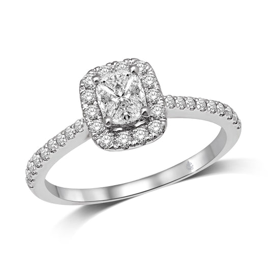 Lovecuts 14K White Gold 5/8 Ct.Tw. Diamond Engagement Ring