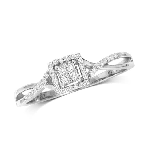10K White Gold 1/10 Ct.Tw. Diamond Promise Ring