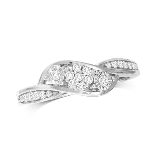 10K White Gold 1/5 Ct.Tw. Diamond Promise Ring