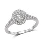 14K White Gold 1/2 Ct.Tw. Diamond Halo Engagement Ring