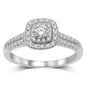 14K White Gold 1/2 Ct.Tw. Diamond Halo Engagement Ring