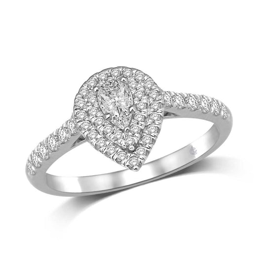 Lovecuts 14K White Gold 5/8 Ct.Tw. Diamond Engagement Ring