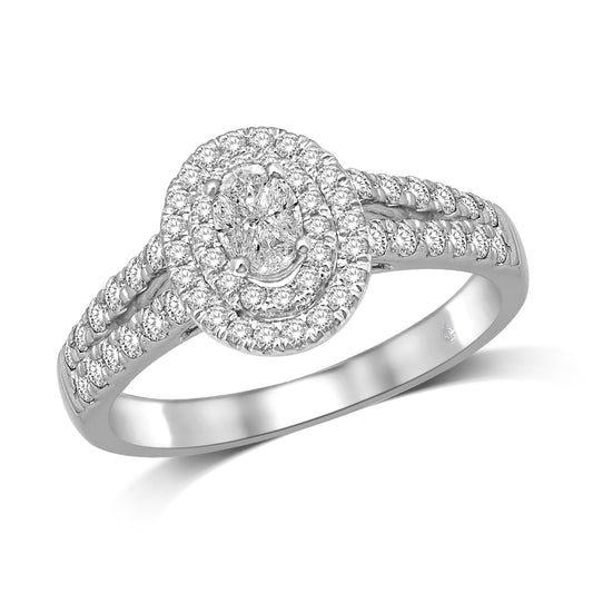 Lovecuts 14K White Gold 5/8 Ct.Tw. Diamond Engagement Ring