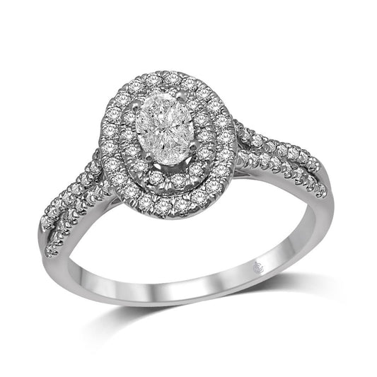 Lovecuts 14K White Gold 5/8 Ct.Tw. Diamond Engagement Ring