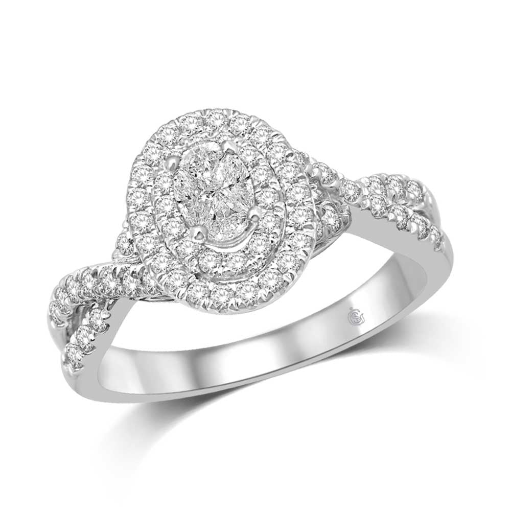 Lovecuts 14K White Gold 5/8 Ct.Tw. Diamond Engagement Ring