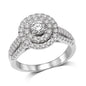 14K White Gold 1 Ct.Tw. Diamond Halo Engagement Ring