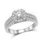 14K White Gold 1 Ct.Tw. Diamond Halo Engagement Ring