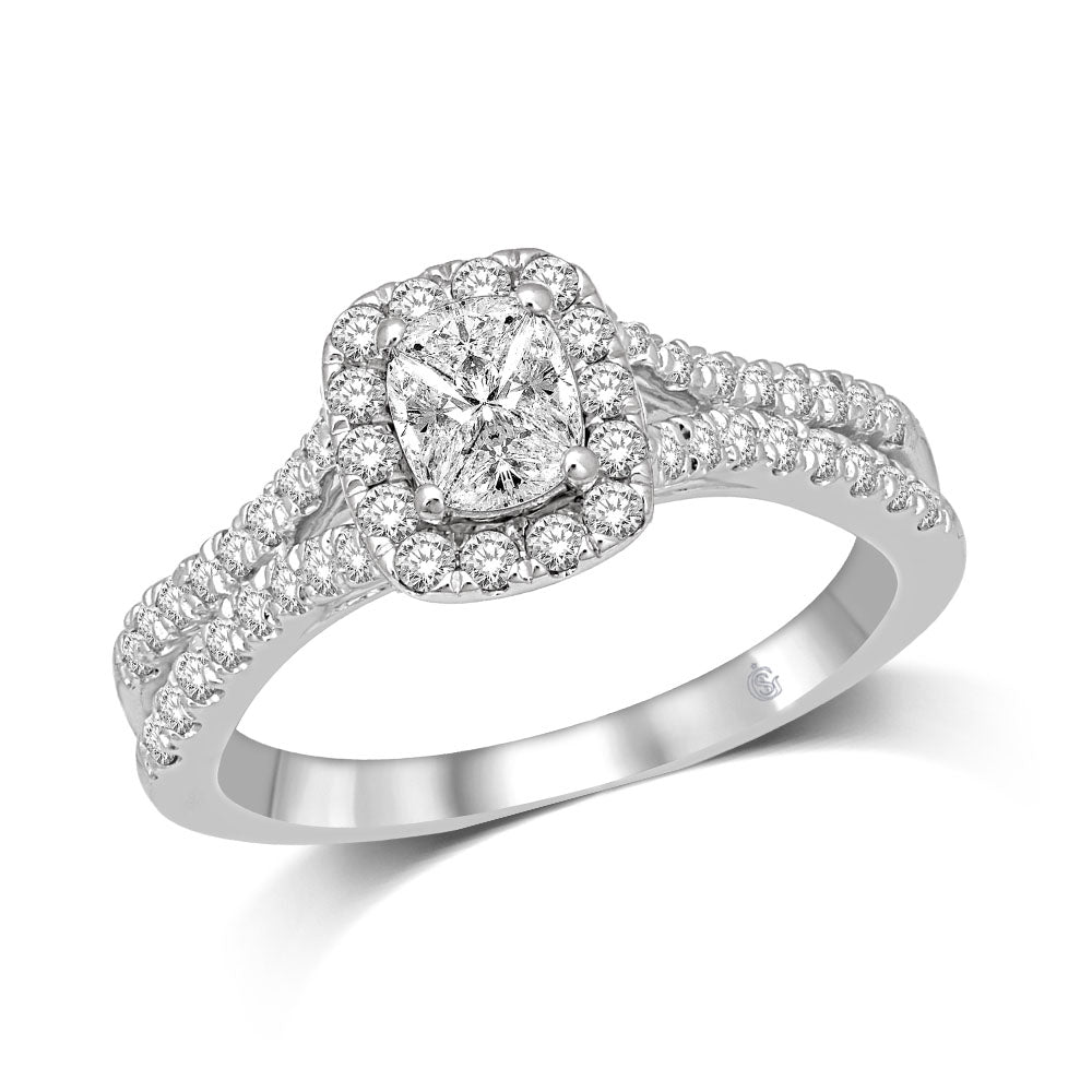 Lovecuts 14K White Gold 5/8 Ct.Tw. Diamond Engagement Ring