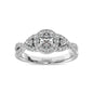 14K White Gold 1 Ct.Tw. Diamond Halo Engagement Ring